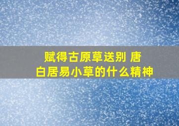 赋得古原草送别 唐 白居易小草的什么精神